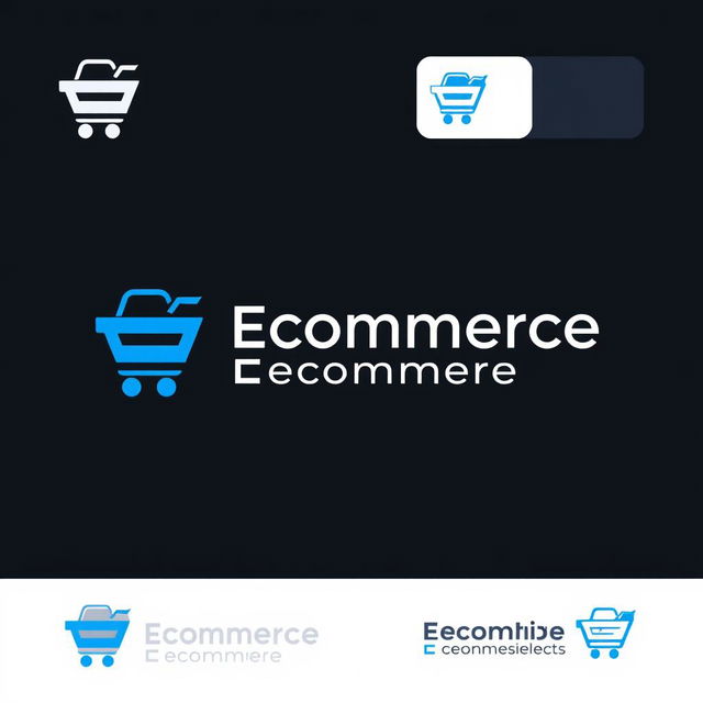 A modern and sleek logo design utilizing blue and white colors for an e-commerce website