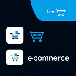 A modern and sleek logo design utilizing blue and white colors for an e-commerce website