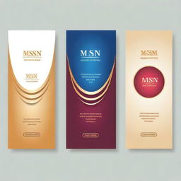 Design ornate MSN brand-aligned banners for product advertisement. The banners should embody a traditional, classic aesthetic, appearing sophisticated and clear to appeal to a middle-aged audience. Seamless blend of brand and product promotion within each banner is a must.