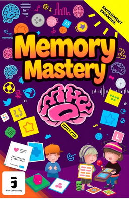 A visually appealing game cover for memory enhancement games, featuring vibrant colors and engaging imagery