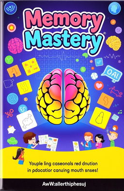 A visually appealing game cover for memory enhancement games, featuring vibrant colors and engaging imagery