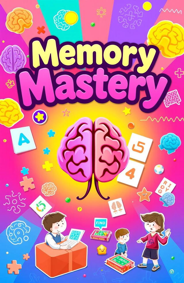 A visually appealing game cover for memory enhancement games, featuring vibrant colors and engaging imagery