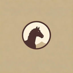 Design a captivating logo for a monthly publication called 'Stable Spotlight', celebrating local horse stables. Use a primary color palette of brown with neutral tones. The design should blend Western charm with classic sensibilities, and it should incorporate a barn or stable structure, preferably with a minimalist style. Optionally, a horse can be included and a spotlight feature cleverly integrated.