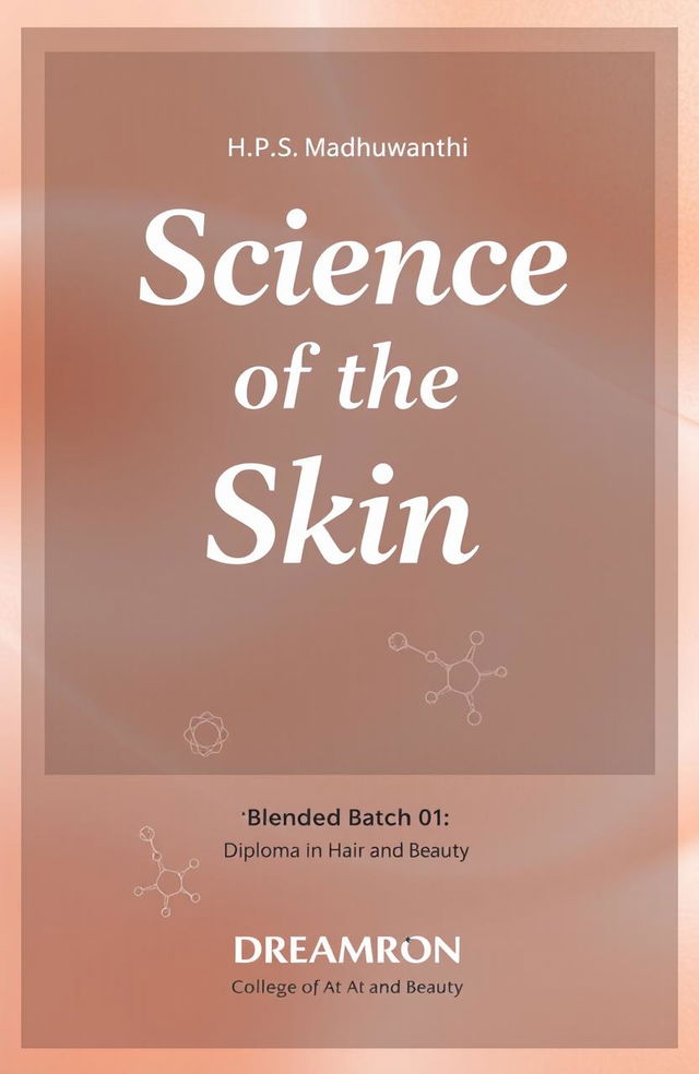 A visually stunning cover page design for a project titled 'Science of the Skin'