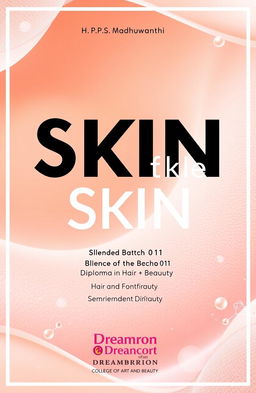 A visually stunning cover page design for a project titled 'Science of the Skin'