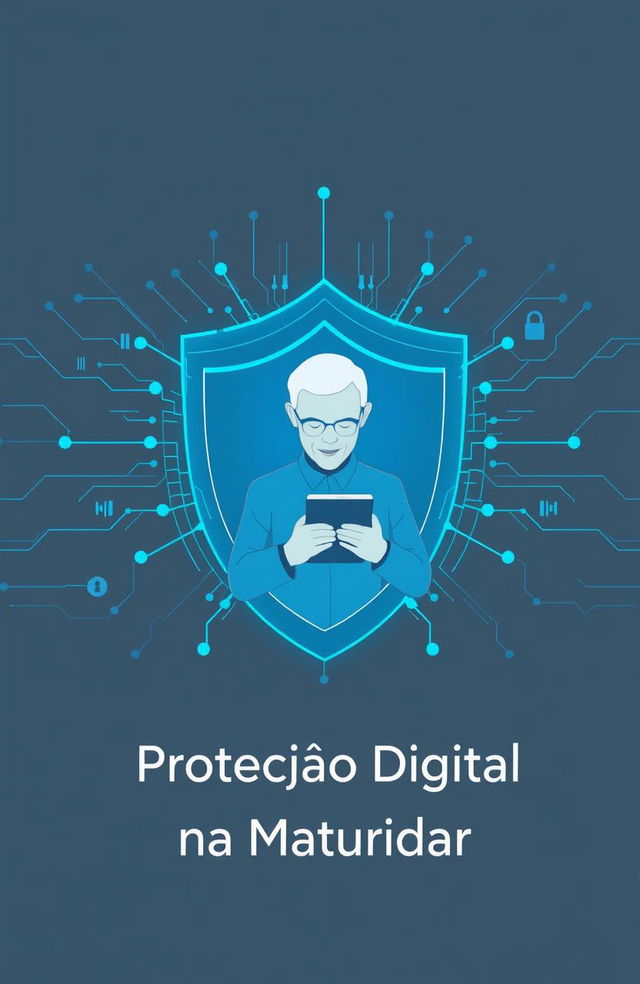 A digital cover image for an e-book titled 'Proteção Digital na Maturidade'