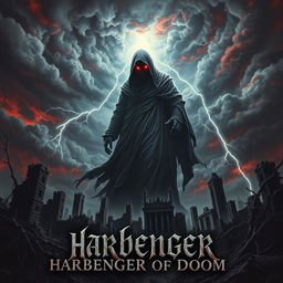 A haunting album cover featuring a stormy, ominous sky filled with swirling dark clouds, hinting at an impending apocalypse