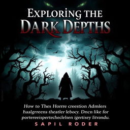 A captivating book cover for 'Exploring the Dark Depths: How Horror Authors Tailor the Human Psyche to Create Horrifying and Haunting Literary Works'