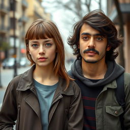 An unattractive-looking 19-year-old tall female with Scandinavian features, sporting a Velma-style brown haircut