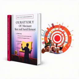 Book cover design featuring the five fundamental elements of oratory