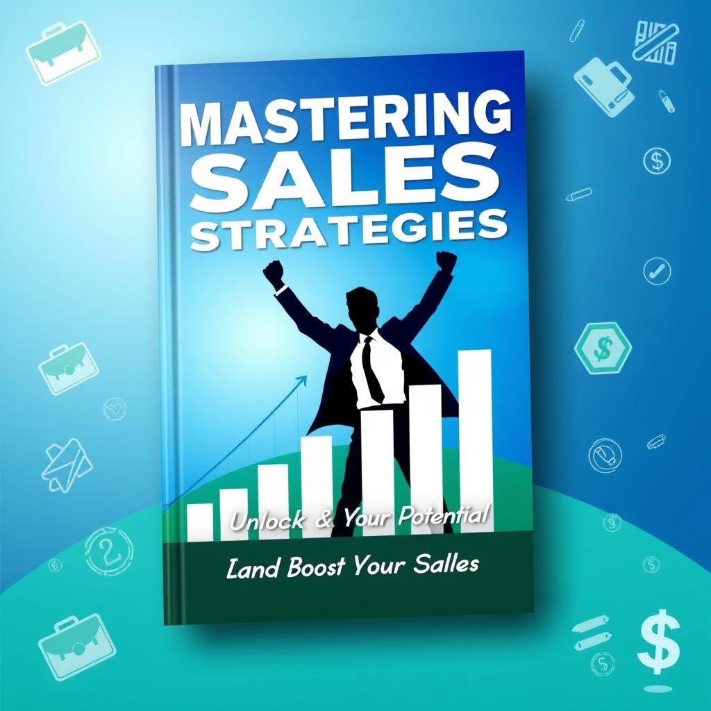 A captivating book cover for a sales book, featuring a dynamic and modern design