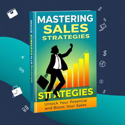 A captivating book cover for a sales book, featuring a dynamic and modern design