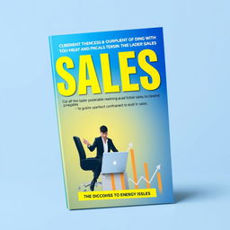 Book cover design for a sales-related book, featuring an eye-catching title prominently displayed in bold, modern typography