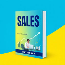 Book cover design for a sales-related book, featuring an eye-catching title prominently displayed in bold, modern typography