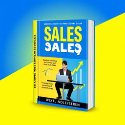Book cover design for a sales-related book, featuring an eye-catching title prominently displayed in bold, modern typography