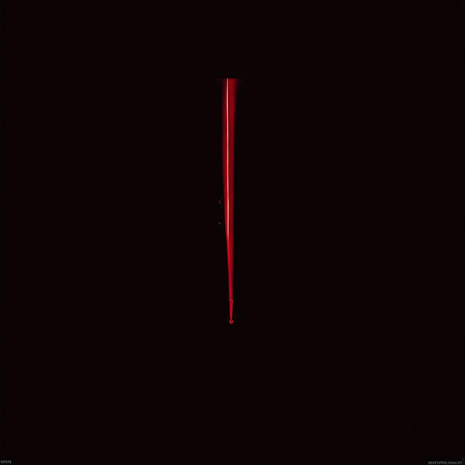 Minimalist horror movie poster with a deep black backdrop and a large, vivid splash of blood. The movie title is written in a simple white font at the bottom.