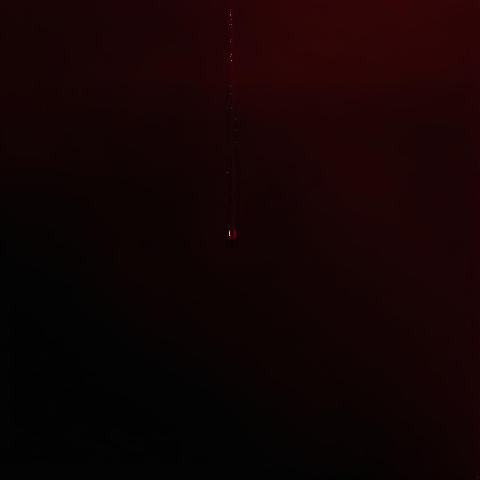 Minimalist horror movie poster with vibrant blood drips on a black backdrop.