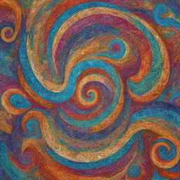 Imaginative, abstract digital art painting that depicts the concept of 'digital consciousness'. The artwork features swirling organic shapes, intricate patterns, glossy textures, and bright colors arranged in an unusual composition.