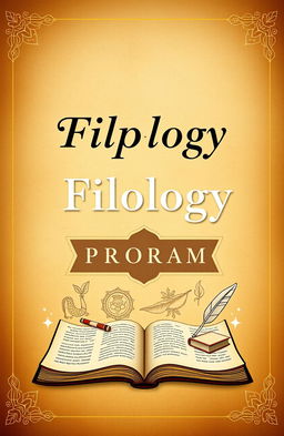 Cover proposal for a Filology program featuring a scholarly and sophisticated design