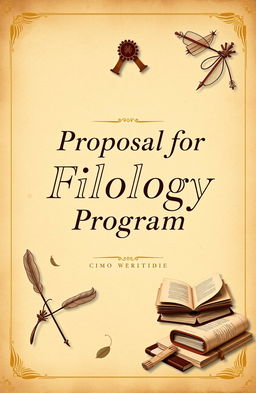 Cover proposal for a Filology program featuring a scholarly and sophisticated design