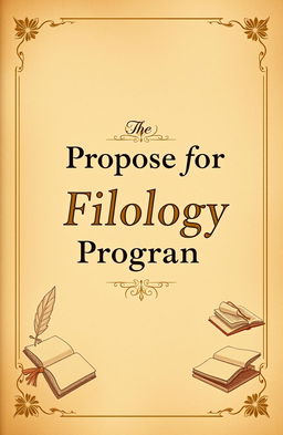Cover proposal for a Filology program featuring a scholarly and sophisticated design