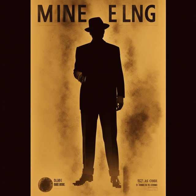 Minimalist vintage Italian mafia movie poster with a silhouette of a man in 1940s attire holding a Tommy gun against a sepia background. The movie title is in bold, blocky letters above him.