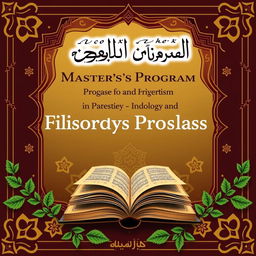 Cover proposal for a Master's program in Filology and Indonesian Islam, featuring a sophisticated and academic design