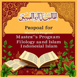 Cover proposal for a Master's program in Filology and Indonesian Islam, featuring a sophisticated and academic design