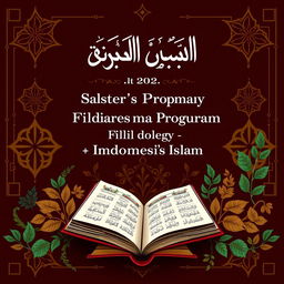 Cover proposal for a Master's program in Filology and Indonesian Islam, featuring a sophisticated and academic design