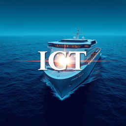 A realistic minimalist cover page design for a book about Information and Communication Technology (ICT) used in seagoing ships