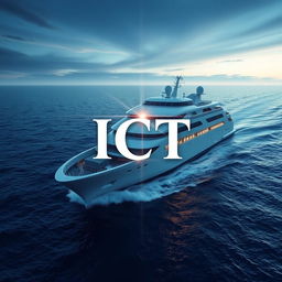 A realistic minimalist cover page design for a book about Information and Communication Technology (ICT) used in seagoing ships