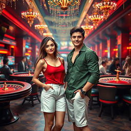 A captivating book cover design showcasing a love story between two people who met in a glamorous casino in Italy