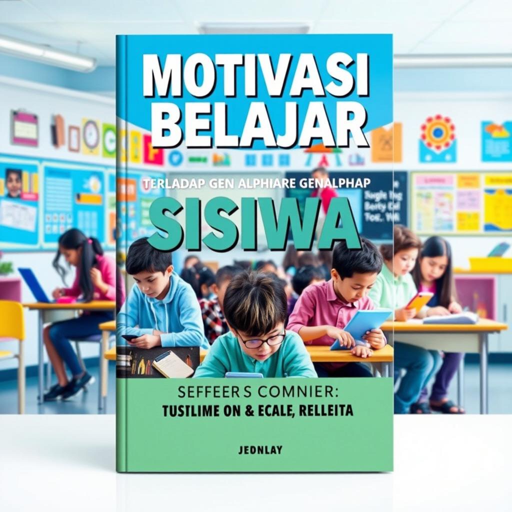 A captivating book cover design for the title 'MOTIVASI BELAJAR SISWA TERHADAP GEN ALPHA DAN GEN BETA'