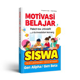 A book cover design featuring the title 'Motivasi Belajar Siswa terhadap Gen Alpha & Gen Beta'