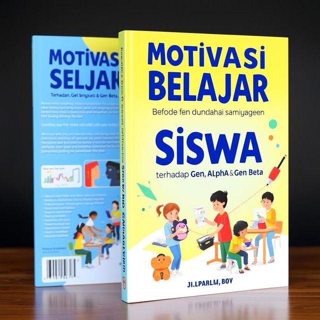 A book cover design featuring the title 'Motivasi Belajar Siswa terhadap Gen Alpha & Gen Beta'