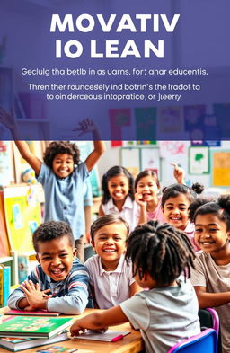 A visually stimulating and engaging image that represents the motivation to learn among Generation Alpha and Generation Beta students, featuring diverse children modeling enthusiasm for education