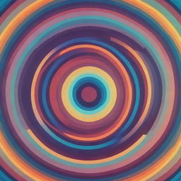 Abstract digital art made of overlapping circles and polygons, arranged in a creative, layered composition. Render the scene in psychedelic colors to create a mathematical and optical illusion effect.