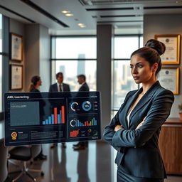 A modern financial institution's office, showcasing a sleek and professional environment