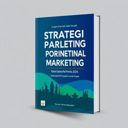 A stylish and contemporary book cover for 'Strategi Political Marketing Partai Gelora Pada Pemilu 2024: Studi pada DPD Partai Gelora Kabupaten Lombok Tengah'