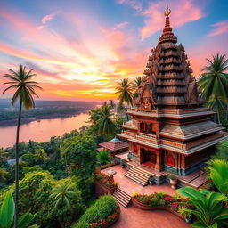 A breathtaking book cover background showcasing the beauty of Katharagama in Sri Lanka
