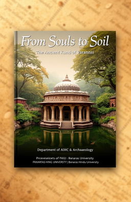 A striking magazine cover design featuring an ancient kund (water tank) in Varanasi known as 'Thati'