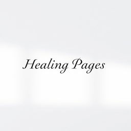 A minimalist design featuring a white matte background, with the title 'Healing Pages' prominently displayed