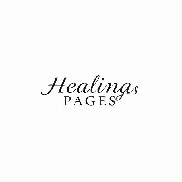 A minimalist design featuring a white matte background, with the title 'Healing Pages' prominently displayed