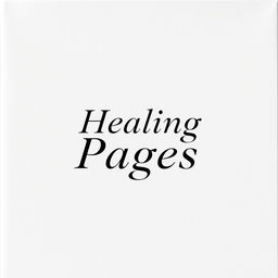 A minimalist design featuring a white matte background, with the title 'Healing Pages' prominently displayed