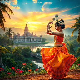A captivating book cover featuring a vivid background of Katharagama in Sri Lanka