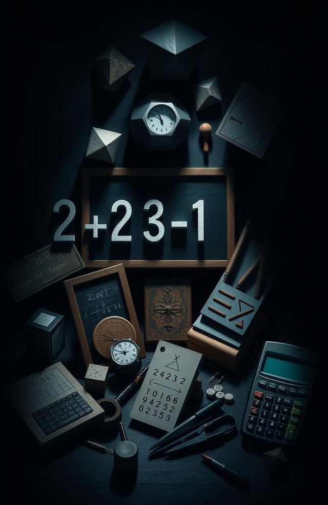 A dark themed artwork titled '2+2, 5-1, 5x1 by Nathaniel'