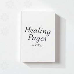 A book cover design featuring a clean and elegant white matte background