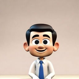 Craft a high-quality, richly-detailed 3D Memoji of a Japanese businessman in Pixar animation style. Focus on a close-up shot of the face and eyes, capturing the intricate details with high precision.