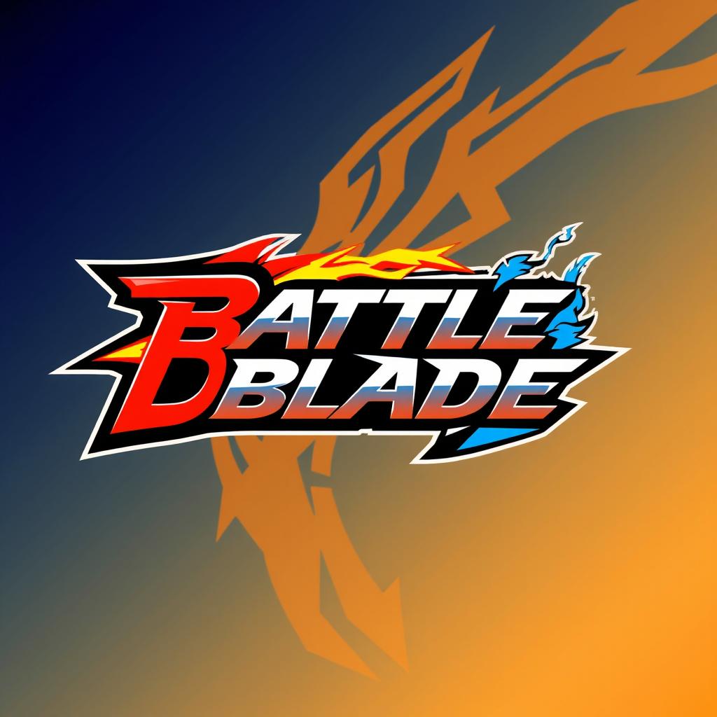 A dynamic and energetic logo design for 'Battle Blade', inspired by Beyblade