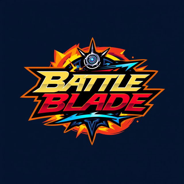 A dynamic and energetic logo design for 'Battle Blade', inspired by Beyblade